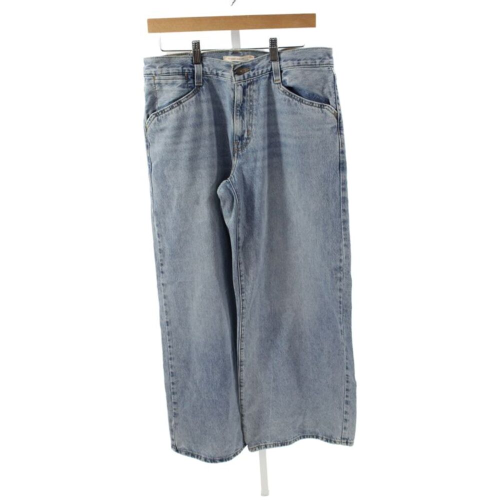 Levis Mens Wide-Leg Blue Cotton Jeans Mid Rise 31 Inseam Size 30